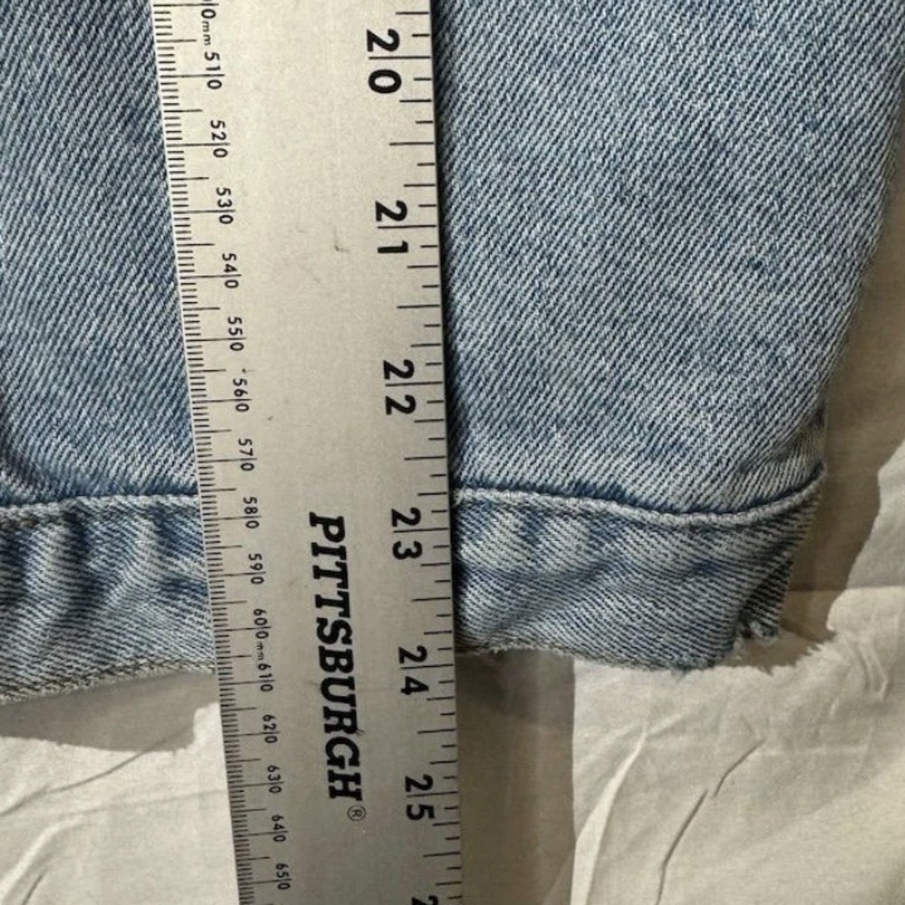 Vintage 90s L.E.I. Denim Jacket Light Wash Trucker Made in USA M Y2K‎ Grunge - Picture 11 of 13